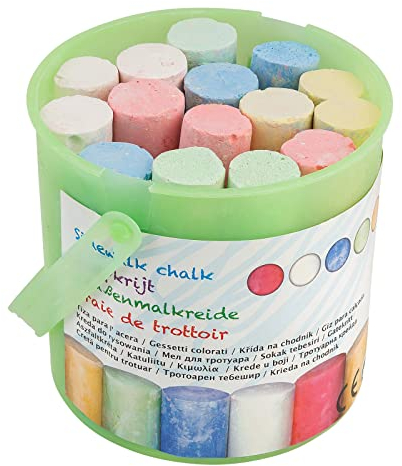 Smart-Planet Straßenmalkreide Eimer in versch. Farbe - 15 Stk. in bunten Farben - für Kinder im Sommer - Kreide Set für draußen - Malkreide