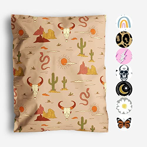10x13 Poly Mailers – Western Boho – Waterproof, Tear-Resistant Shipping Bags with Adhesive Seal – 100 Pack – Package Mint