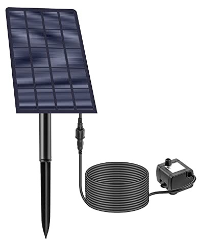 Baceyong 2,5 W soldriven fontänpump, fyrkantig 180 graders roterande solvattenpump för fågelbad, akvarium, damm, trädgårdsdekoration