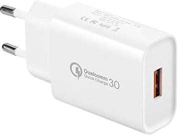Cargador USB, Cargador Rápido 18W Quick Charge 3.0, Enchufe USB Compatible con Samsung Galaxy S6 S7 S8 S9 S10 S20 S21 S22 S23 A13 A53/Note 8/9/10, iPhone, iPad, HTC, Huawei, Nexus, Teléfono Móvil