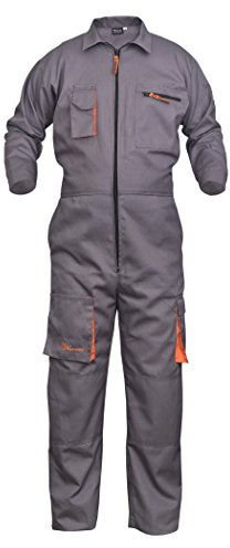 Work Wear Men's Overalls Boiler Suit Coveralls Garage Overalls Mechanics Boilersuit 4 Colours (XXL, GREY)