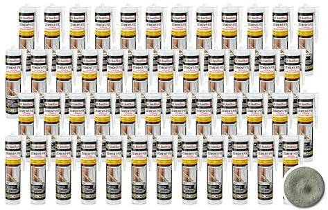 Isolbau Zement-Fix 48 x 300 ml Zementgrau Express Reperaturmörtel - Dichtungsmasse für Fugen & Risse im Innen- & Außenbereich, Kartusche