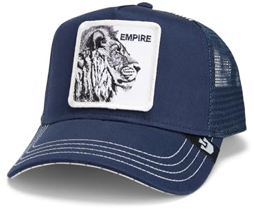 Goorin Bros. The Empire Lion Trucker KepsBros. Damer/Herrar - curved brim cap basebollkeps keps Snapback, med skärm, skärm Sommar-Vinter Vår Sommar Höst Vinter - One Size blå