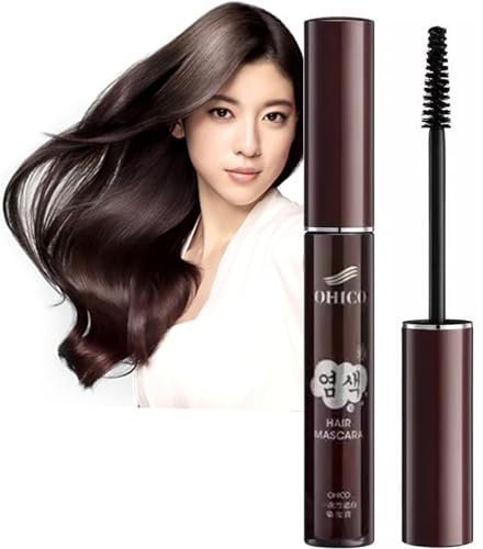 Temporary Root Touch Up Quick Dry Gray Root Cover Up Smudge-Proof Brown Hair Mascara Stick Hair Concealer For Women Men Mustache And Beards (02 Brown)