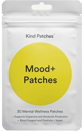 Kind Patches Mood Plus Patches with Mucuna Pruriens, Rhodiola, and Lions Mane Extract - Vegan - 30 Count