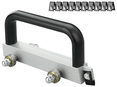 Couteau à rainurer avec 10 lames en acier au carbone pour rainures en plastique PVC et parquet, outil idéal pour la construction et l'installation de sol sportif