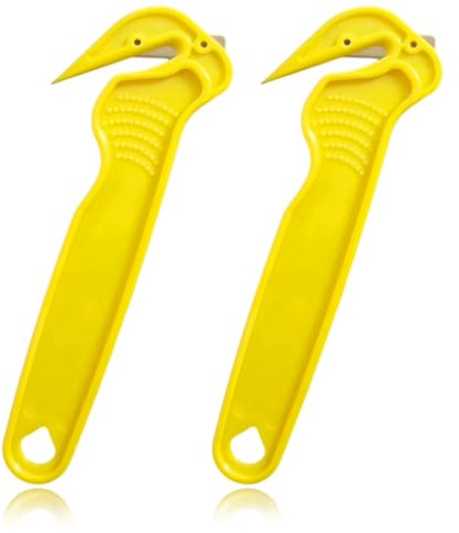 Box Cutters, 2Pcs Yellow Box Cutter, Safety Knife, Cardboard Cutter, Warehouse, Box Opener, Good Helper for Logistics and DIY Enthusiasts