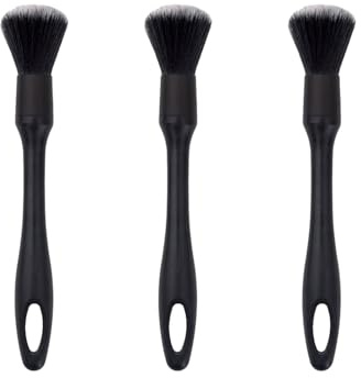 Vauki 3 stycken detaljborstar, 22 cm borstar bilrengöring, mjuk rengöringsborste, bildammborste, bilborste interiör, våt- och torranvändning, rengöringsborste för bil, möbler, tangentbord