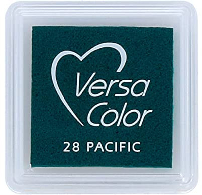 Tsukineko VersaColor Stempelkissen - Blau, Pacific - Klein - Deckend, Wassbasis - Wasserfest - Embossing