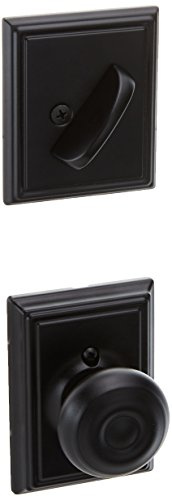 Schlage Lock Company F59GEO622ADD Georgian Interior Pack Knob Set with Single Cylinder Deadbolt, Matte Black (Interior Half Only)