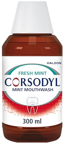 Corsodyl Mouthwash Gum Disease Treatment for Adults, Chlorhexidine Mouthwash for Gingivitis Treatment, Alcohol Free, Mint 300ml