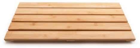 GOBAM Bamboo Bath Mat, Large, 26 x 15.75 x 1.34 inches - Water Resistant, Non-Slip Shower Mat for Spa, Sauna, Kitchen, Pool, Indoor, Outdoor - Bamboo Bathroom Accessories - Natural