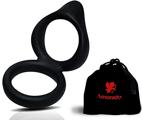 Anello Pene - Giocattoli erotici per uomini per aumentare la potenza - Anello fallico con doppio effetto per un'erezione più lunga e più stretta - con borsa in velluto