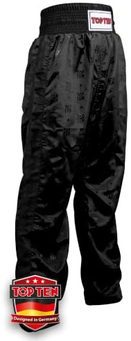 TOP TEN Kickboxhose „Classic“ für Kinder - Gr. 130 = 130 cm, schwarz-schwarz