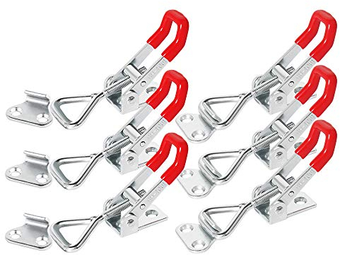 Dadabig 6 Stück Kleines Schalter, Wippzange, rostfrei, GH-4001, Wippzange, Metall, Wippe, Zange verstellbar für Türen, Schränke, Tragkraft 150 kg