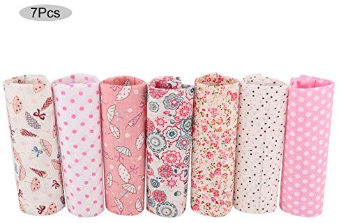 Baumwollstoffe 25X25cm, Nähstoffe 7 Stück Patchworkstoff Quadratische Nähte, Stoffe Zum Nähen Baumwolle, Weihnachtsstoffe Restposten Für DIY Patchwork Basteln Nähen Kleidung Quilting Scrapbooking