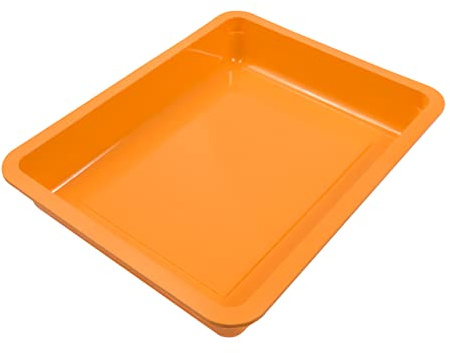 proventa® Frischhalteschale Made in Germany, BPA-frei und lebensmittelecht, 3 Liter, orange, mit transparentem Deckel, stapelbar, für Gewerbe und Privat