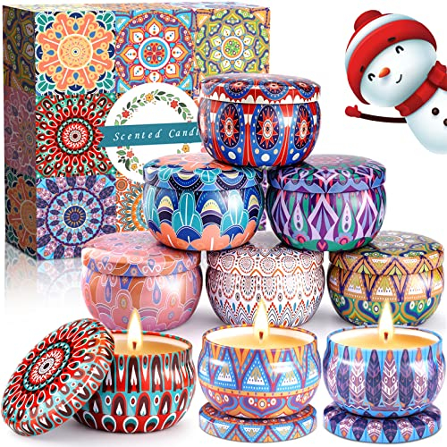 MULEVIP Velas Aromáticas Perfumadas, 9 Piezas, Cera de Soja Natural, Decorativas, Regalos para Mujer, San Valentin, Aniversario, Día de la Madre