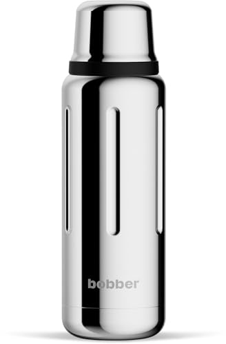 BOBBER 16 oz Stainless Steel Insulated Bottle – 24 Hours Hot – Dishwasher Safe Small Thermo for Hot Drinks – Leak Proof, Insulated Thermo Flask for Tea and Coffee, for Men and Women (Glossy)