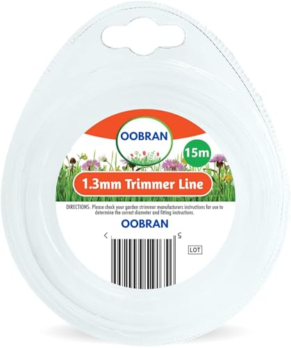 VONRUSS-UK 15M Garden Strimmer Trimmer Line Cord 1.2mm 1.6mm 2mm Nylon Wire Garden Grass (1.3mm x 15m)