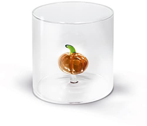 WD Lifestyle Bicchiere in vetro borosilicato in confezione regalo. Capacità: 250 ml Figura: Zucca