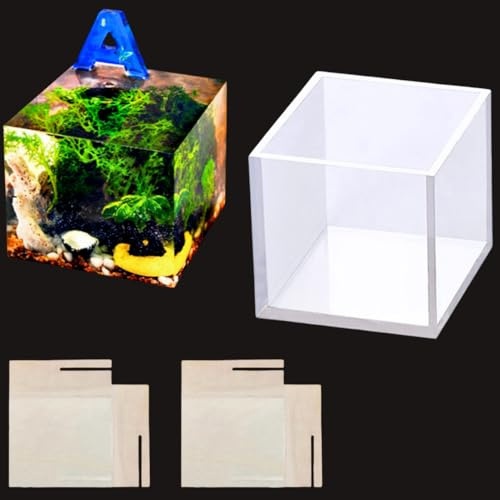HyzaPhix 5pcs Moule en Silicone Carré, Moulle Cube pour Moulage de Résine en Silicone, Moule Bougie Cube Resin Molds pour DIY Artisanat Fabrication de Bijoux