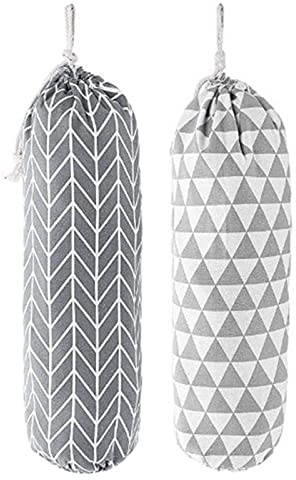 ALEOHALTER 2pcs Plastic Bag Holder Wall Mount Plastic Bag Organizer Large Grocery Bag Storage Dispenser for Kitchen Large Recycling Bags for Life Storage(Grey,size:21.65x9.06inch)