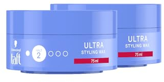 Schwarzkopf TAFT Ultra Styling Wax (2 x 75ml), Haarwax bis zu 24h Kontrolle flexibler Frisuren, schonend für Haar und Kopfhaut, veganes Haarstyling, Haarwachs Haltegrad 2