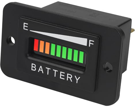RileyFine LED indicatore di capacità della batteria, indicatore di tensione della batteria al piombo di carica e scarica, tester della batteria con funzione di allarme (36V)