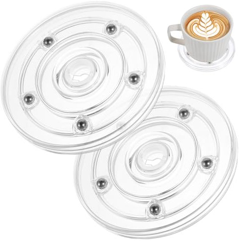 Acryl-Drehteller Kunststoff-Drehgelenke Hardware 2er Set 4 Zoll Transparenter Drehteller-Organizer Runder Drehplatte für Badezimmer Küchenregal Tisch Gewürzregal Kuchen Speisekammer Dekoration