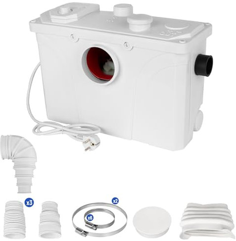 700W Stark Hebeanlage WC Lifting System Sewage Pump, 190L/Min Schmutzwasserpumpen Fäkalienpumpe Haushaltspumpe Für WC Toiletten, Dusche Badewannen Waschbecken Spülmaschinen 4 Einlässe