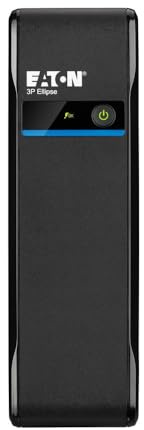 Eaton Serie 3P UPS 3P700D – 700VA/420W off‑line backup power for reliable PC and electronics protection, compact silent design, 3 Schuko battery‑surge outlets + 1 surge‑only, Black (B0F4C2DZG6)