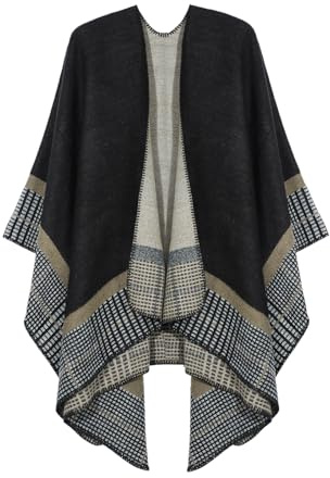 OPLERT Écharpe Poncho pour Femme, châle Chaud, élégant Cardigan Poncho en Tricot, pour Le Printemps, l'automne et l'hiver
