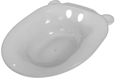 OUNONA Sitzbadewanne Transparent Mit Überlaufschutzloch Ergonomisch Geformt Pflegebecken Für Toilettensitz Wochenbett Und Hämorrhoiden Sitzbad Für Schwangere Und Senioren
