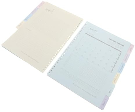 Angoily Insertos de Planificador Mensual A4 2026 en Colores Macarrón, Recargas de Agenda con Pestañas Separadoras, Hojas de Calendario para Organización de Oficina y Planificación Escolar