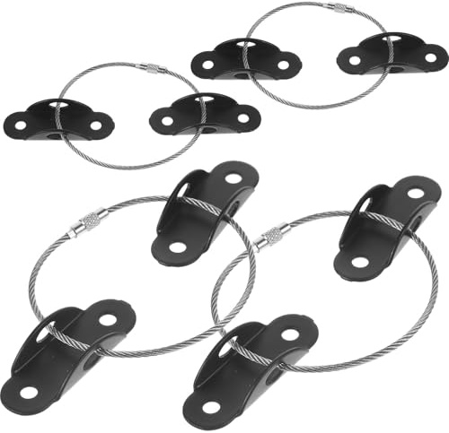 HEALLILY 4 Sets Anti Tip Furniture Anchors for Proofing Stainless Steel and Alloy Cabinet Straps to Prevent Tipping Over Lightweight Black Furniture Wall Anchors for Dressers