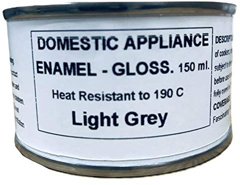 Fascinating Finishes Ltd 1 x 150ml Light Grey Gloss Fridge, Cooker And Appliance Enamel Paint. Heat Resistant