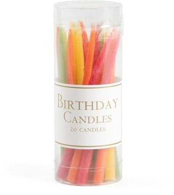 Caspari Tutti Frutti, 3-Inch Birthday Candles Colors, 20 Count, Set of 20 (CA953)