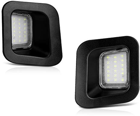 VIPMOTOZ Full LED License Plate Light For 2003-2018 Compatible with Dodge RAM 1500 2500 3500 Pickup Truck, 6000K Diamond White, 2-Pieces Tag Lamp Assembly Replacement