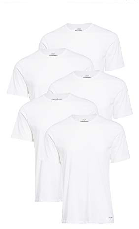 Calvin Klein mens 100% Cotton T-Shirt Packs 5 WHITE - TANK S