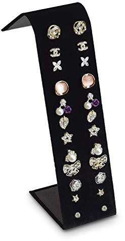 MOOCA Black Velvet Adjustable Earring Display Stand for 12 Pairs