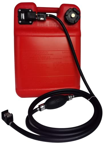 DEF Portable Boat Fuel Tank, 6gal - 24L Outboard Marine Portable Fueling Tank with Hose Connector Replacement for Marine Outboard Motor Plastic Fuel Tank
