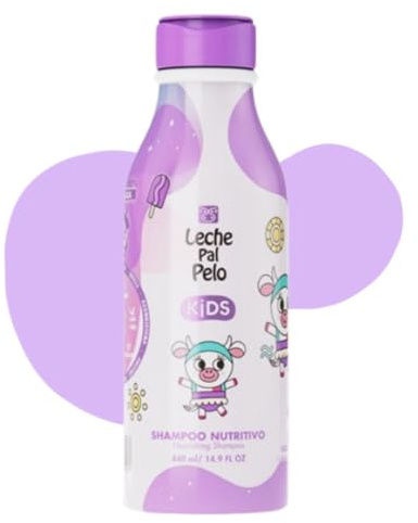 Leche Pal Pelo Kids Nourishing Shampoo - Gentle Daily Cleansing, Sulfate & Paraben-Free Formula with Jojoba, Coconut Milk, Aloe Vera - Hydrates, Defines, 14.9 fl.oz