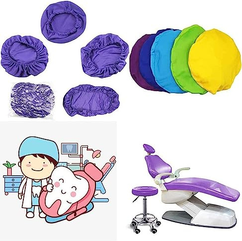 BLUEZY 4pcs / Ensemble Ensemble Fauteuil Dentaire, Housse siège Fauteuil Dentaire, Coussin d'appui-tête Dentaire Lavable, Faux Cuir Housse de siège Élastique D