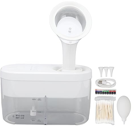 Extractor de Oídos Portátil Lavador de Oídos Eléctrico Recargable Limpiador de Cerumen Drenaje Automático Riego de Oídos Limpiador de Agua con 4 Modos de Limpieza (Conjunto Blanco)