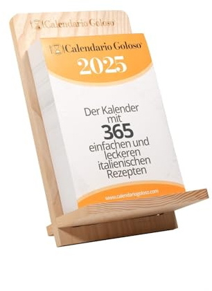 Calendrier 2025 de cuisine en allemand | GOLOSO livre de recettes avec support | un livre avec 365 recettes de la tradition italienne | Idée cadeau pour toute l'année | Format A5 - Encombrement 23 x