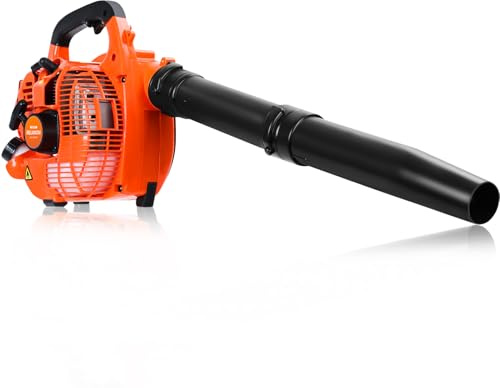 Relxxon Gas Leaf Blower 26cc Handheld, Powerful 2-Cycle Engine, 180 MPH 380 CFM, Lightweight Quick-Start for Lawn Care, Yard Debris & Light Snow (Orange)