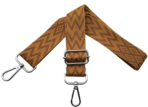 Correa para Bolsos Bandolera Mujer Ajustable, Correa de Hombro Intercambiable para Bolsos con Mosquetón Plateado 3.8cm Ancha para Mujer Crossbody Accesorios, Marrón, X16