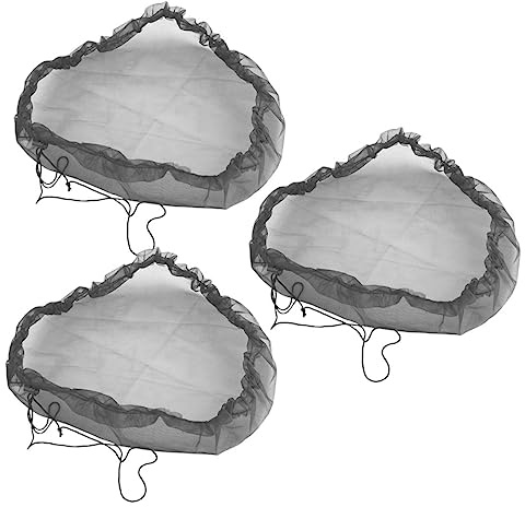 Toyvian 3pcs Rain Bucket Net Cover Outdoor Water Barrel Mesh Filter Protective Cover for Garden Rainwater Collection Black