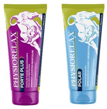 Physiorelax Pack Crema de Masaje – Forte Plus (75 ml) + Polar (75 ml) | Recuperación y Descanso Muscular, Efecto Frío y Calor, con Árnica e Ingredientes Naturales
